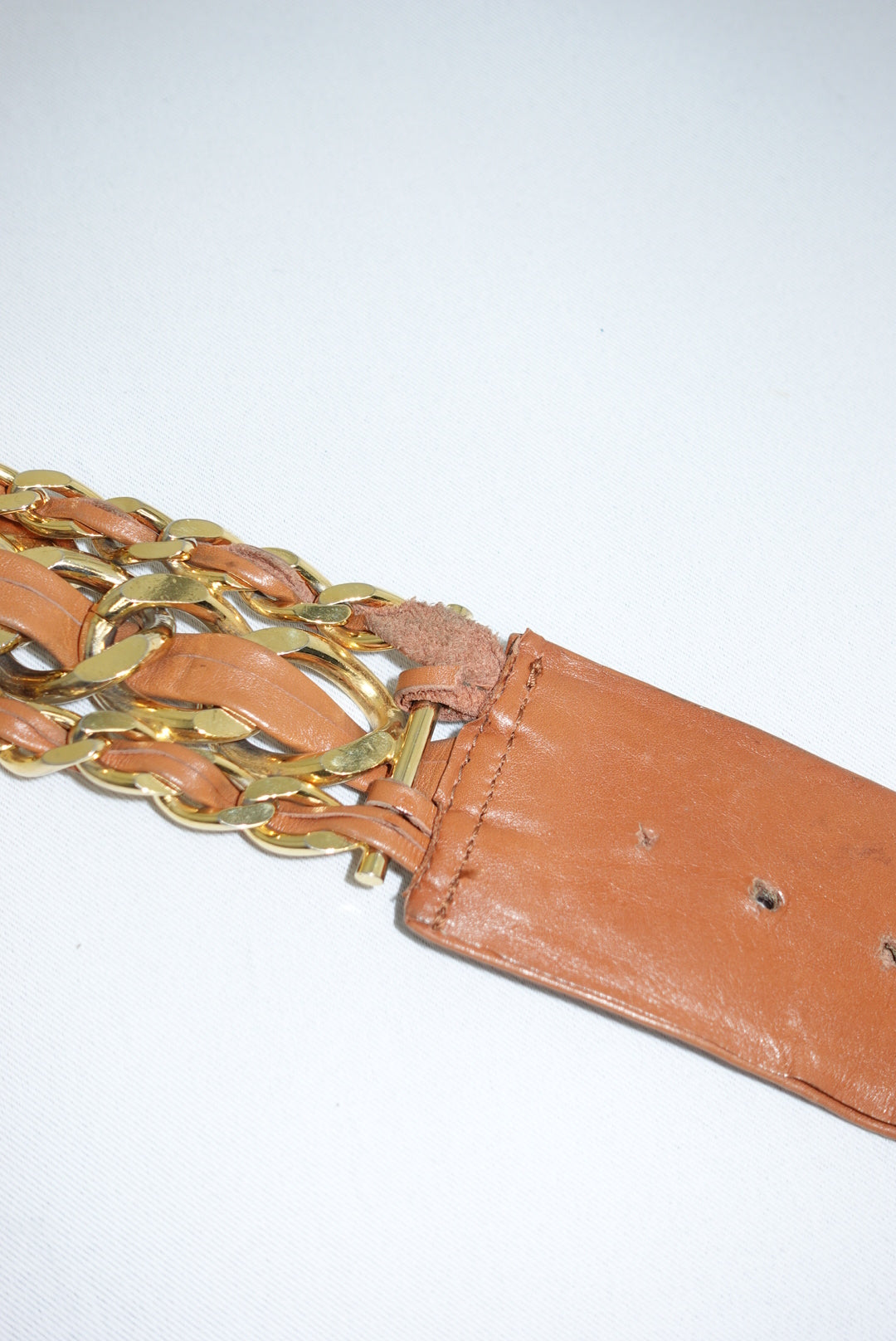 Cintura a catena con logo CC Chanel Camel