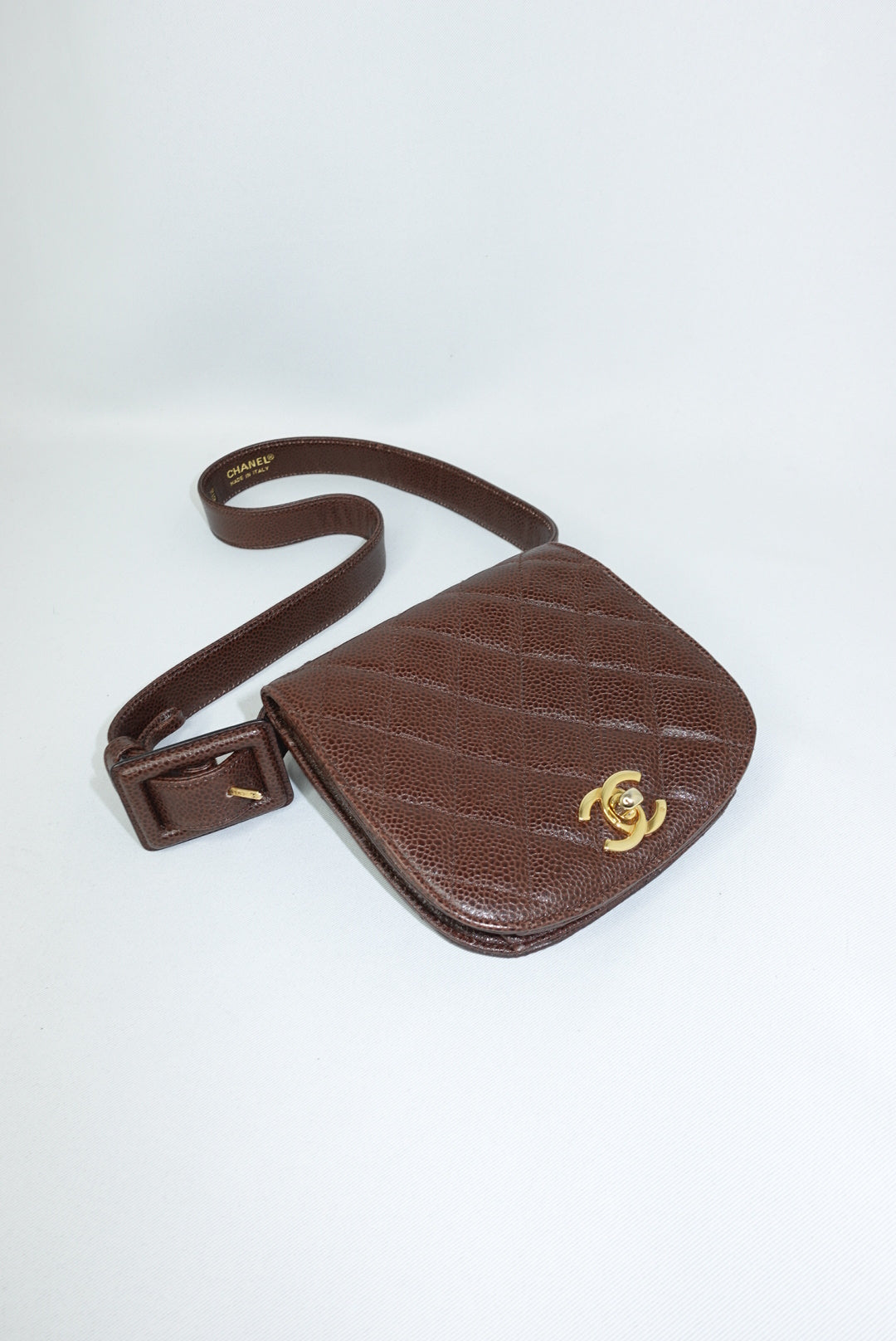 Chanel Vintage Chocolate Brown Timeless Belt Bag