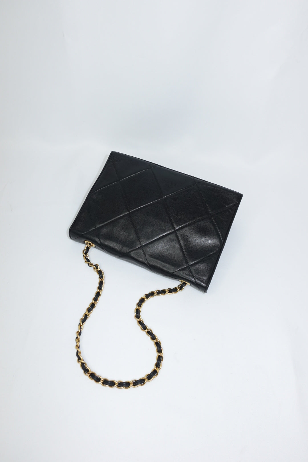 Chanel Vintage Camera Bag CC Logo Black Lambskin