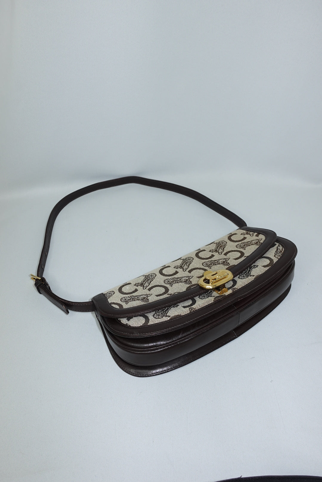 119. Cèline Vintage Monogram Canvas Brown Vintage Bag
