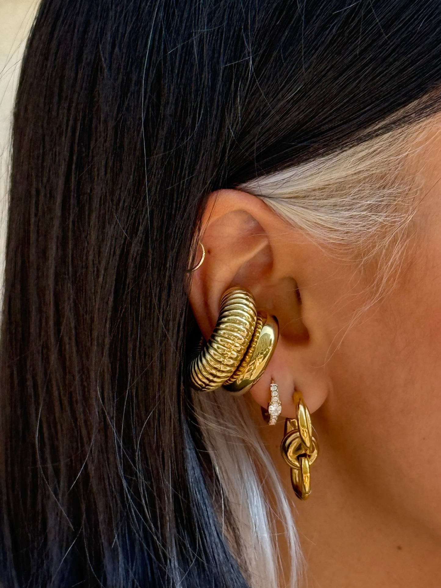 Sculptural Ear Cuff in Stainless Steel