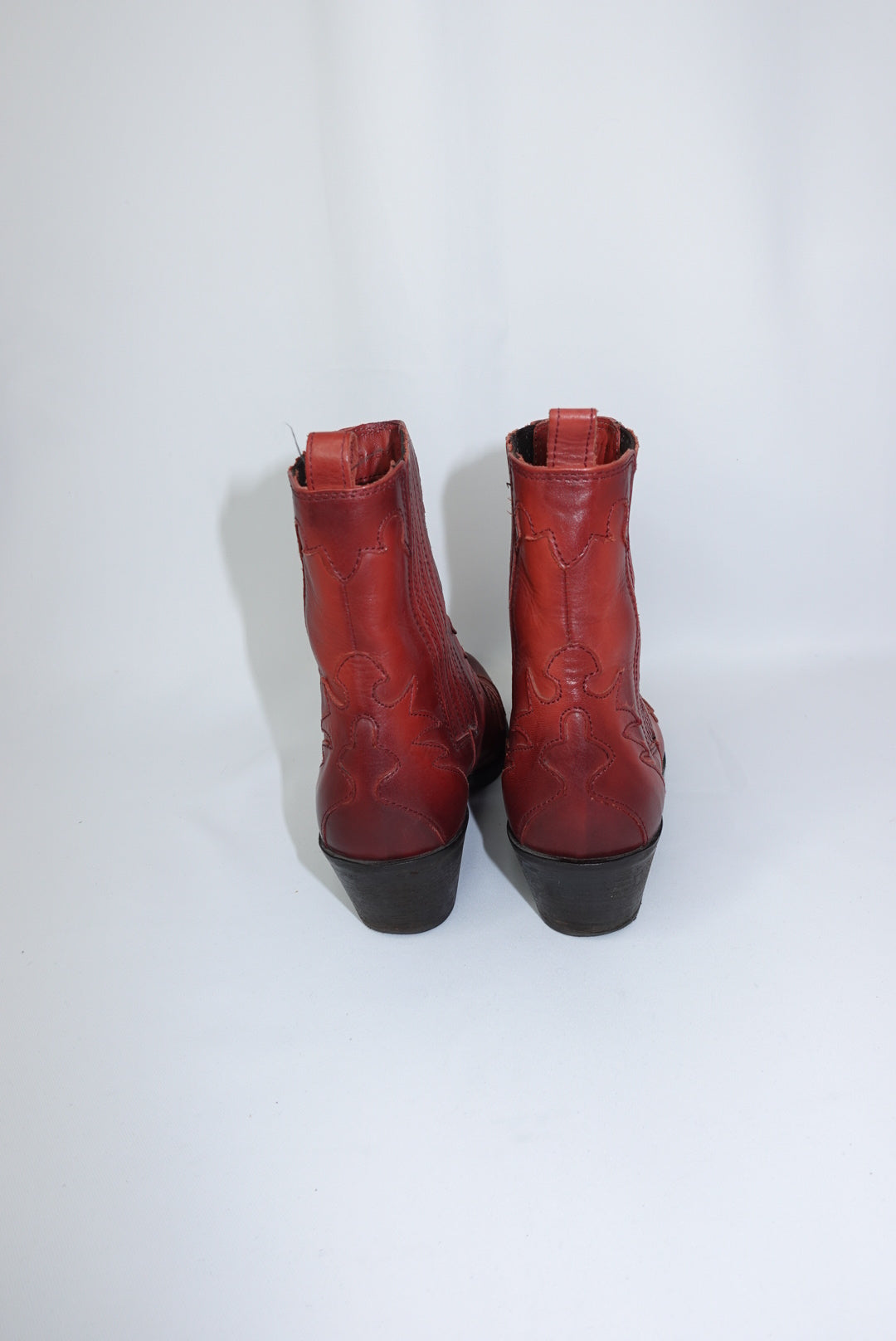 Red Western Ankle Boots 37