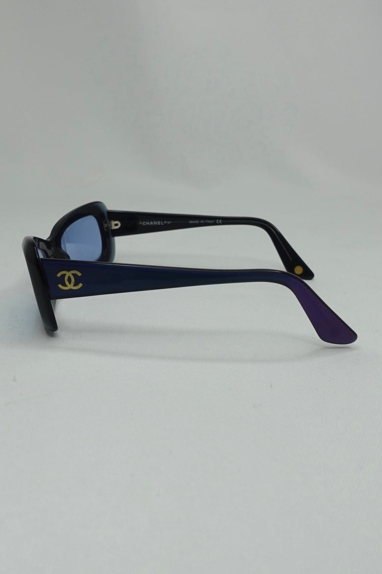 137. Chanel 2000s Gradient Blue Navy Sunglasses