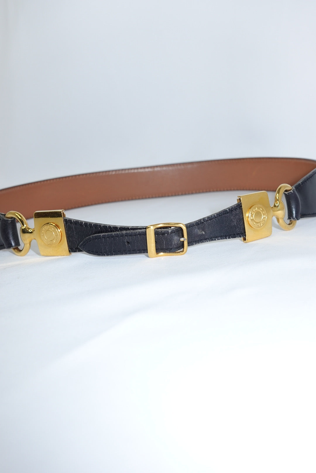 Hermès Black Leather Vintage Belt
