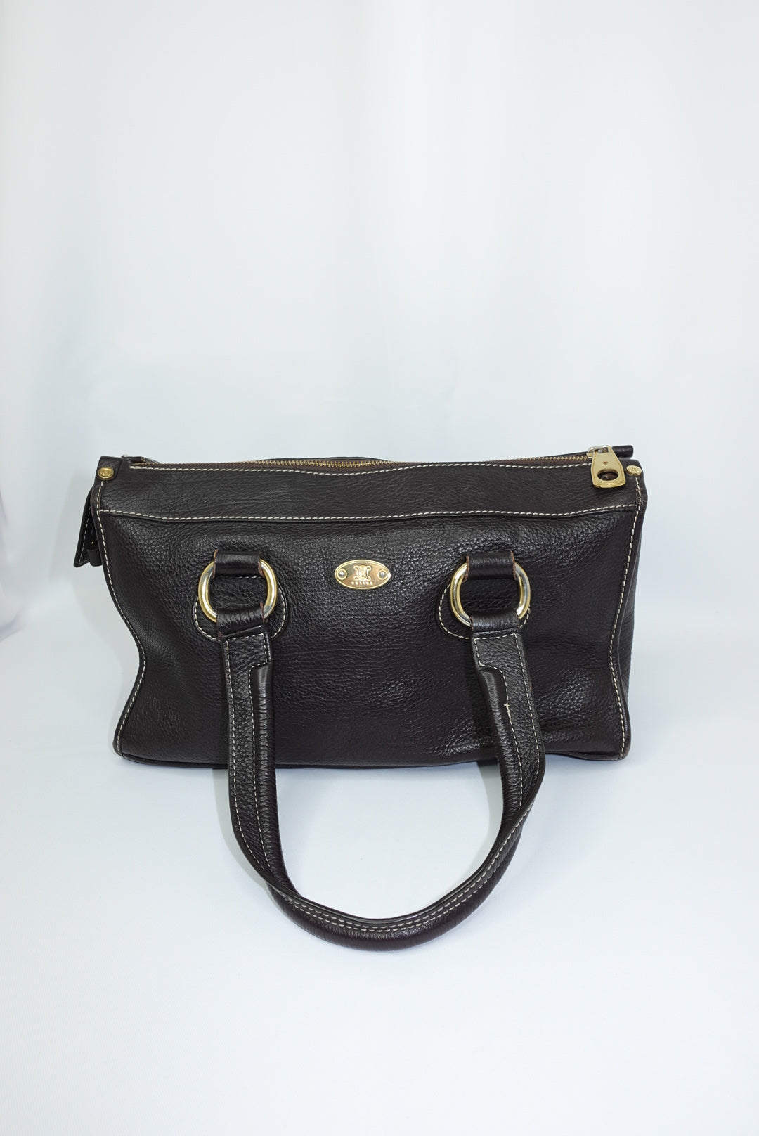 Cèline Vintage Dark Brown Leather Shoulder Bag