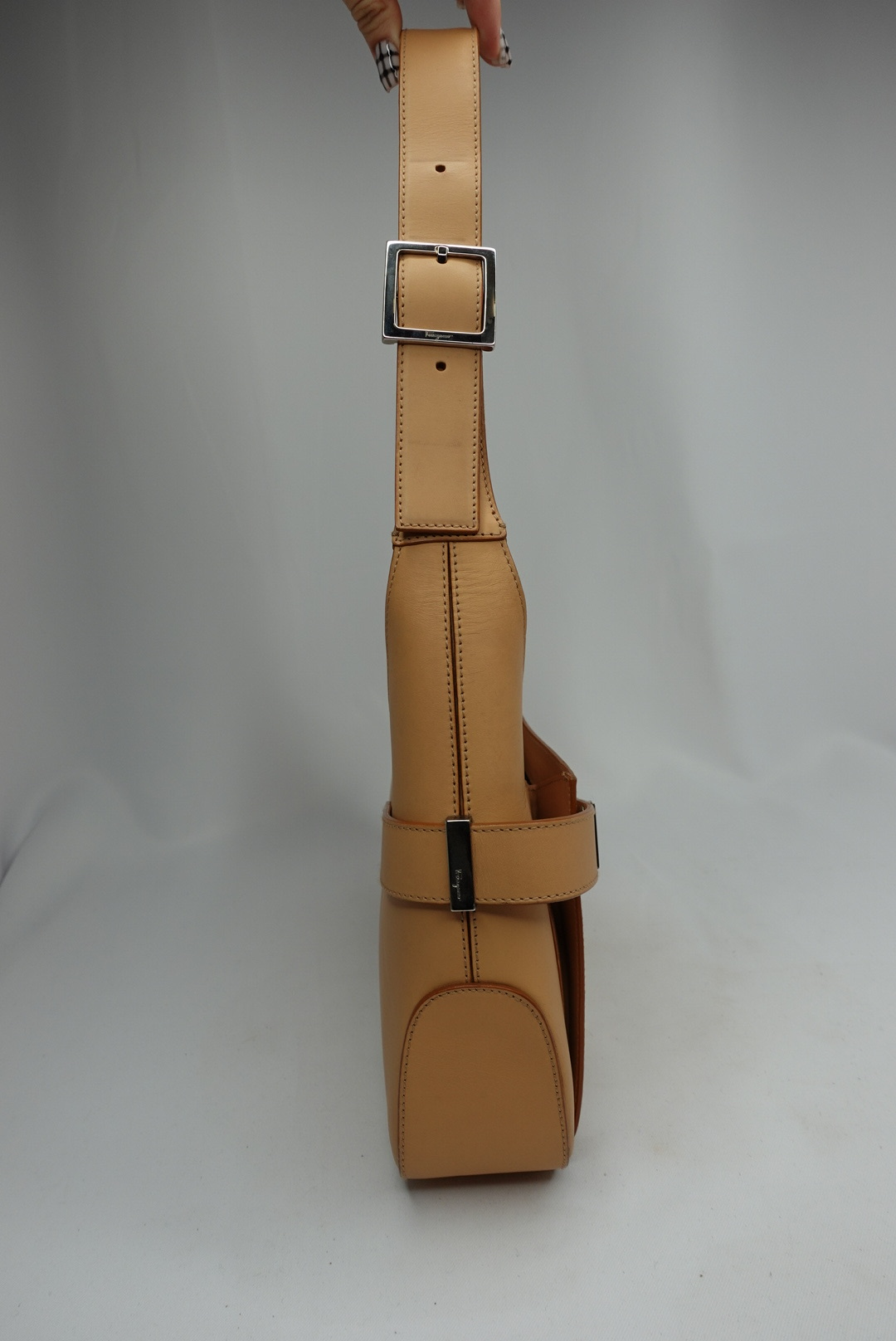 024. Ferragamo Beige Hobo Bag
