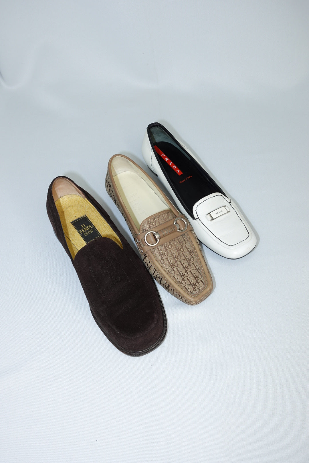036. Dior Canvas Monogram Loafers Beige 37
