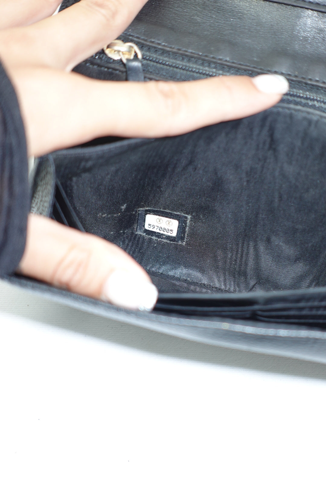 Chanel Re-Worked Vintage Flap W.O.C. Black Caviar CC logo