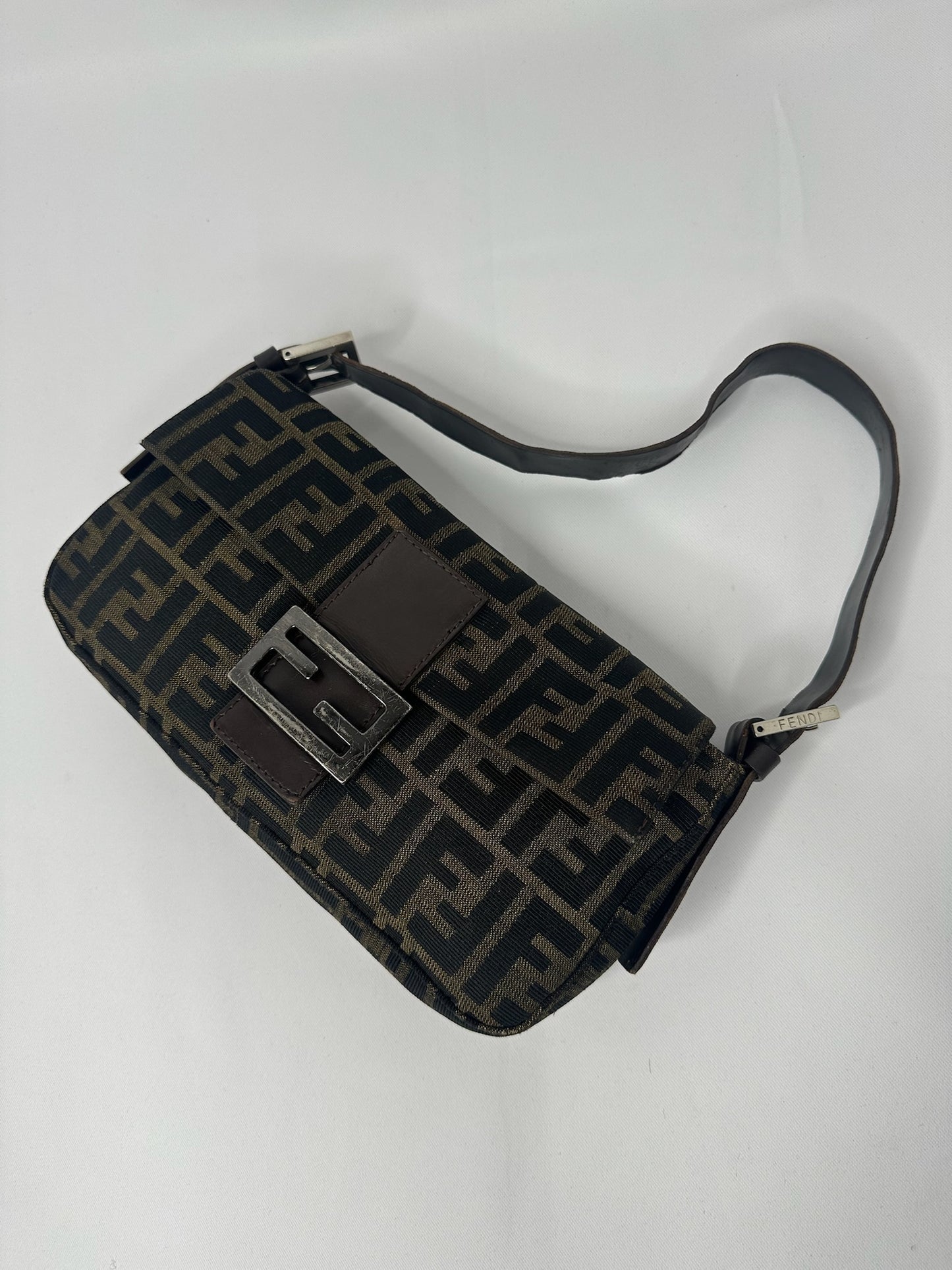 Fendi Vintage Baguette with FF Zucca Brown Canvas