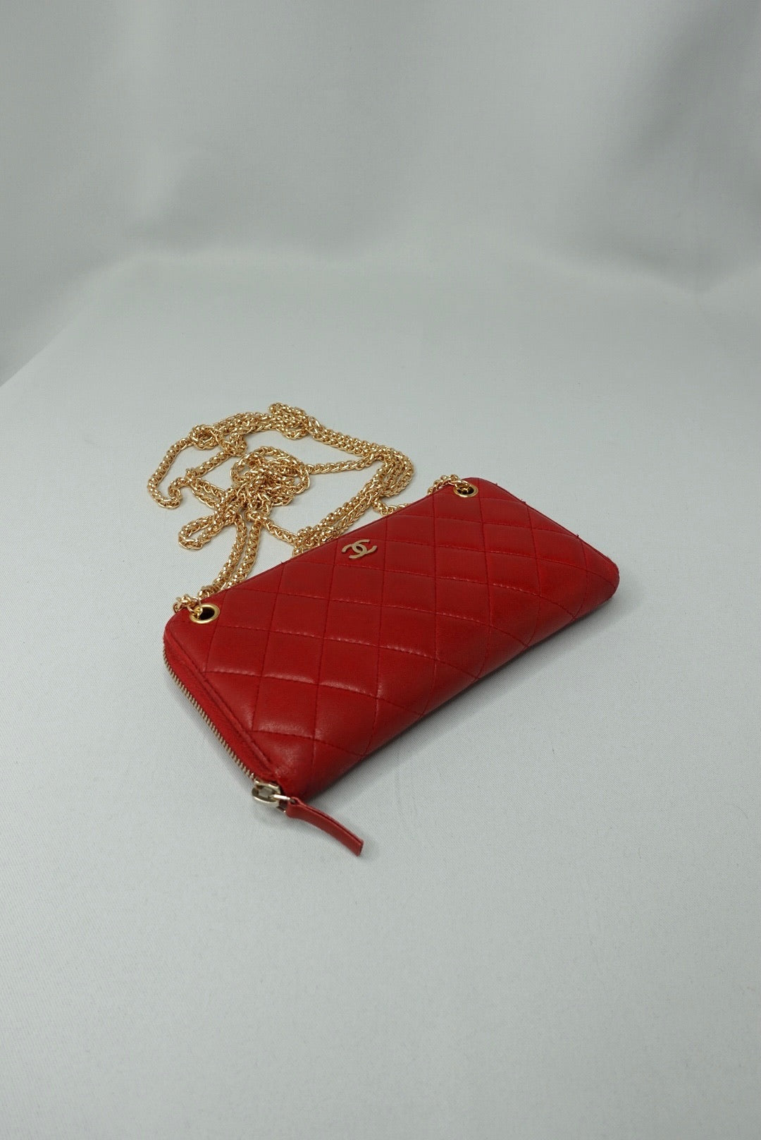033. Re-Worked Chanel Timeless Zip Red W.O.C.
