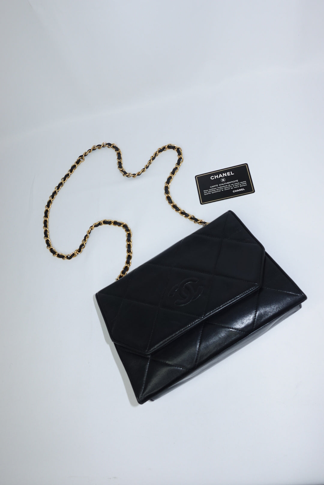 Chanel Vintage Camera Bag CC Logo Black Lambskin