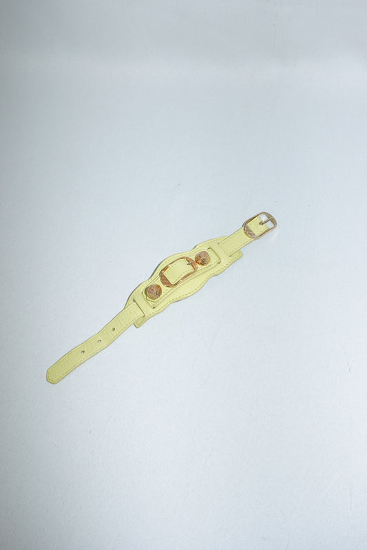 Balenciaga Giant 12 studded bracelet in soft yellow leather