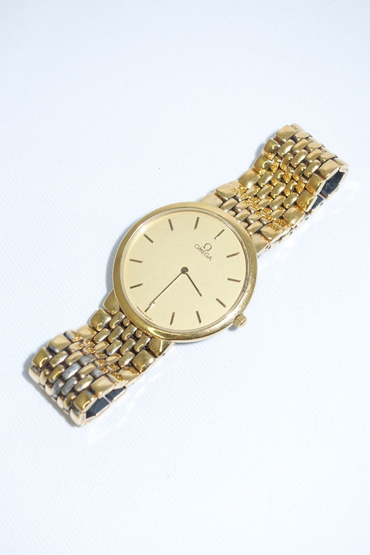 Omega Round De Ville Large Vintage Gold Toned Watch