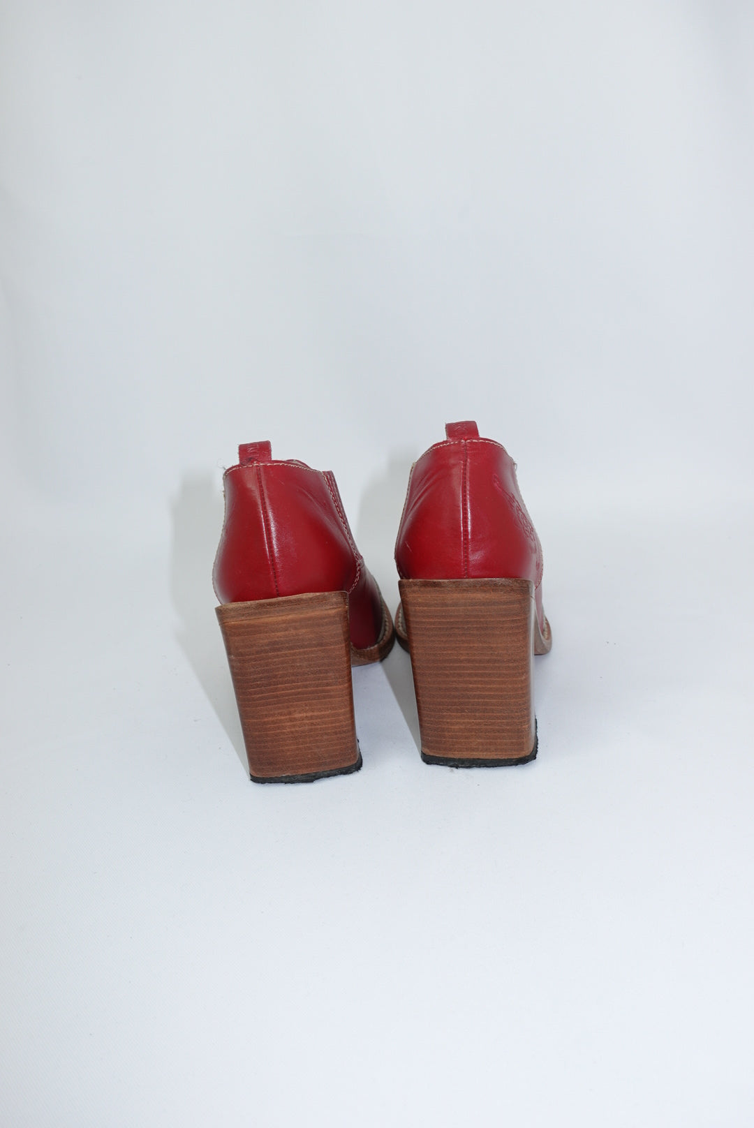 Charro Vintage Western Sabot Pink and Red Boots 36