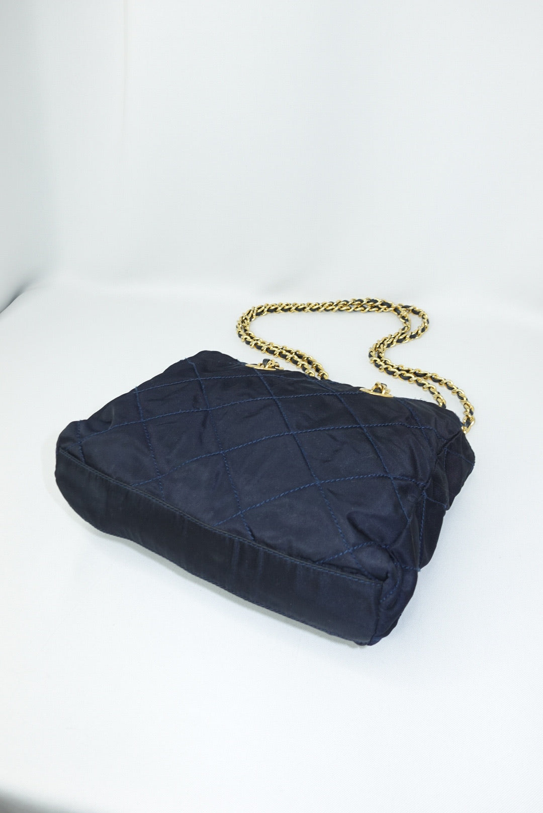 053. Prada Nylon Navy Shoulder Bag