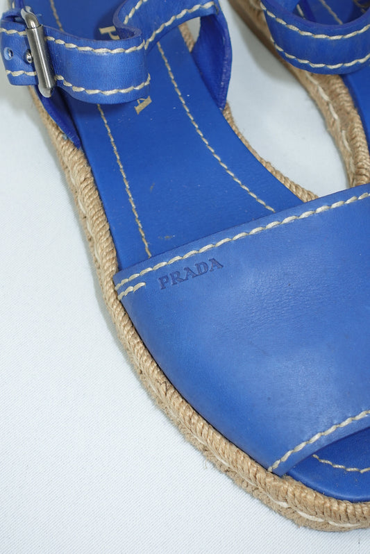 Prada Cobalt Blue Espardilles 40