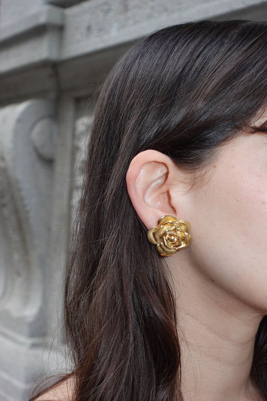 Yves Saint Laurent Clip Vintage Rose Earrings