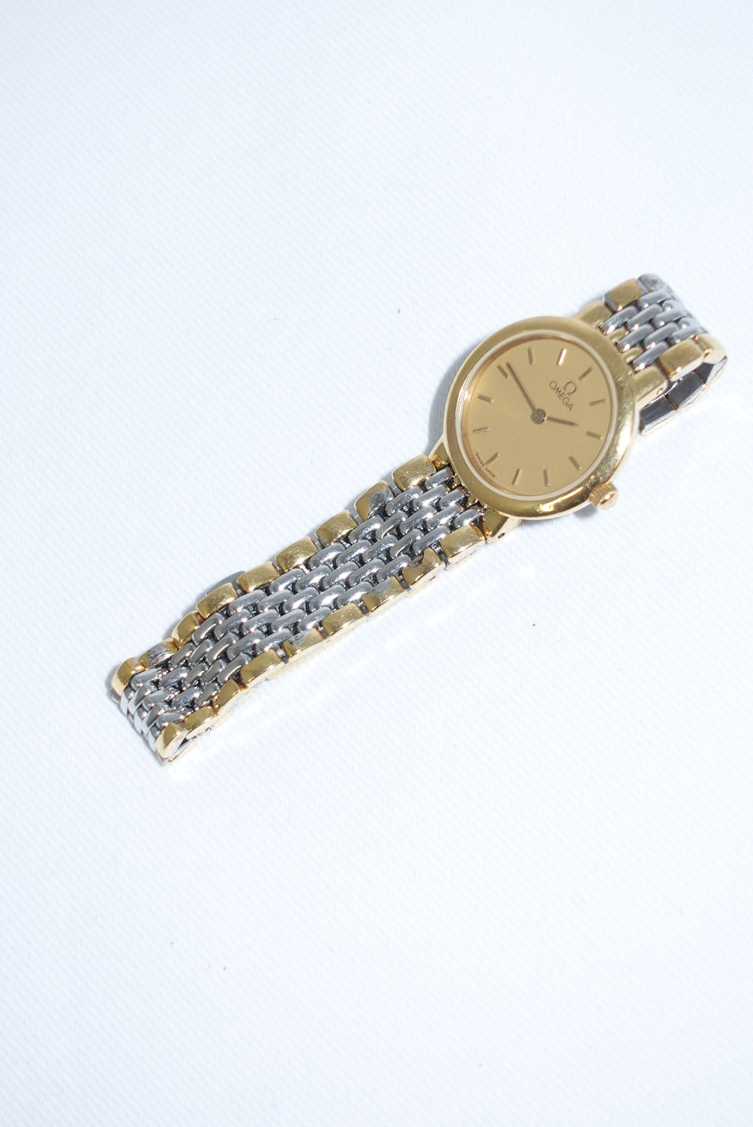 Omega Round Small De Ville Vintage Gold and Silver Watch
