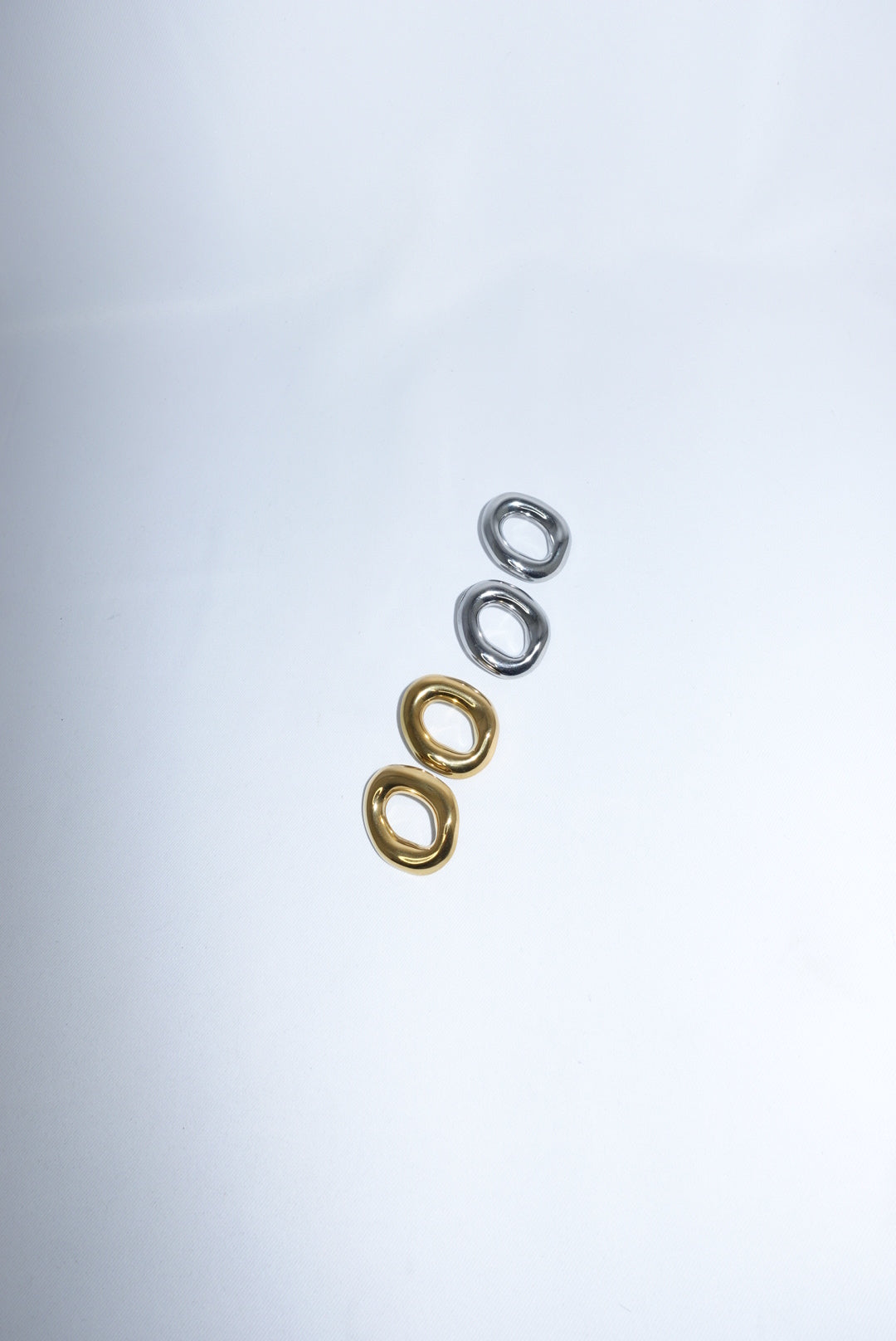 Oval Irregural Earrings in Stainless Steel Medium