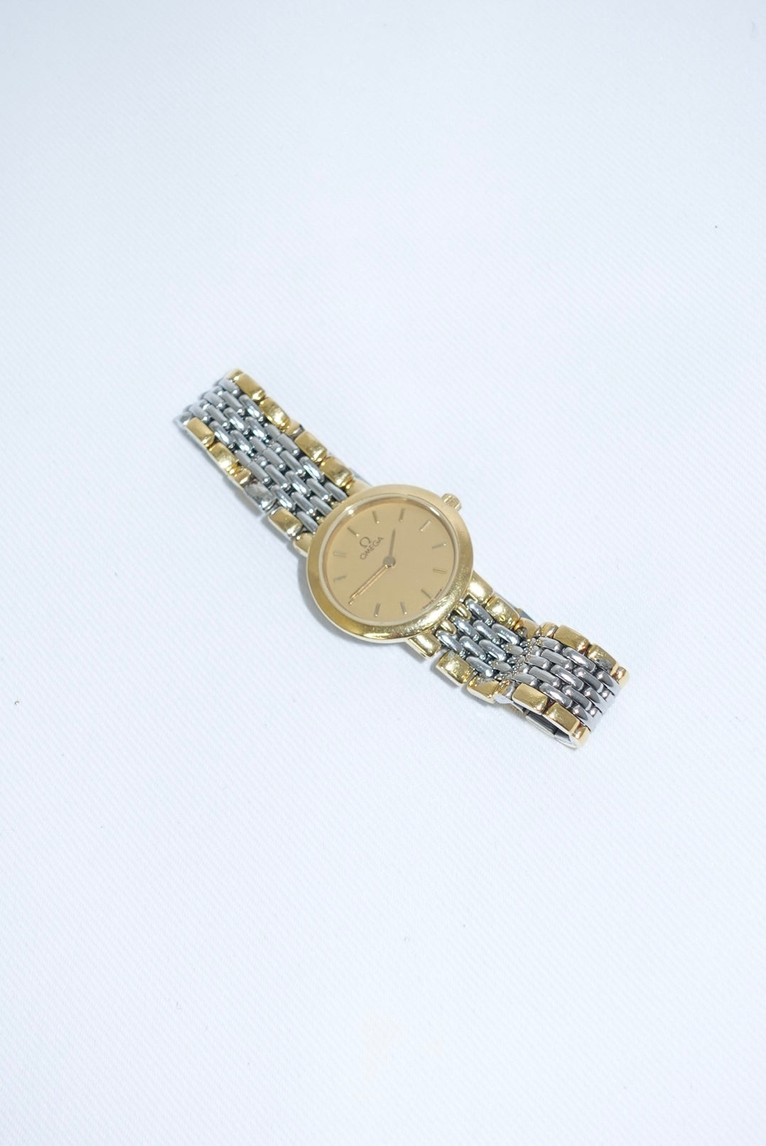 Omega Round Small De Ville Vintage Gold and Silver Watch