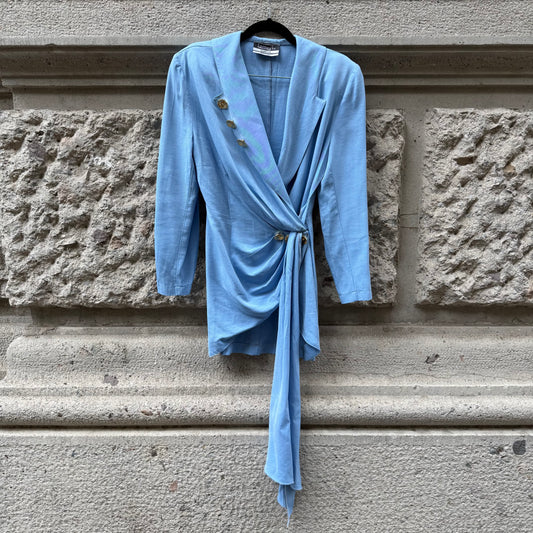 Light Blue Two Piece Set (Skirt + Blazer)