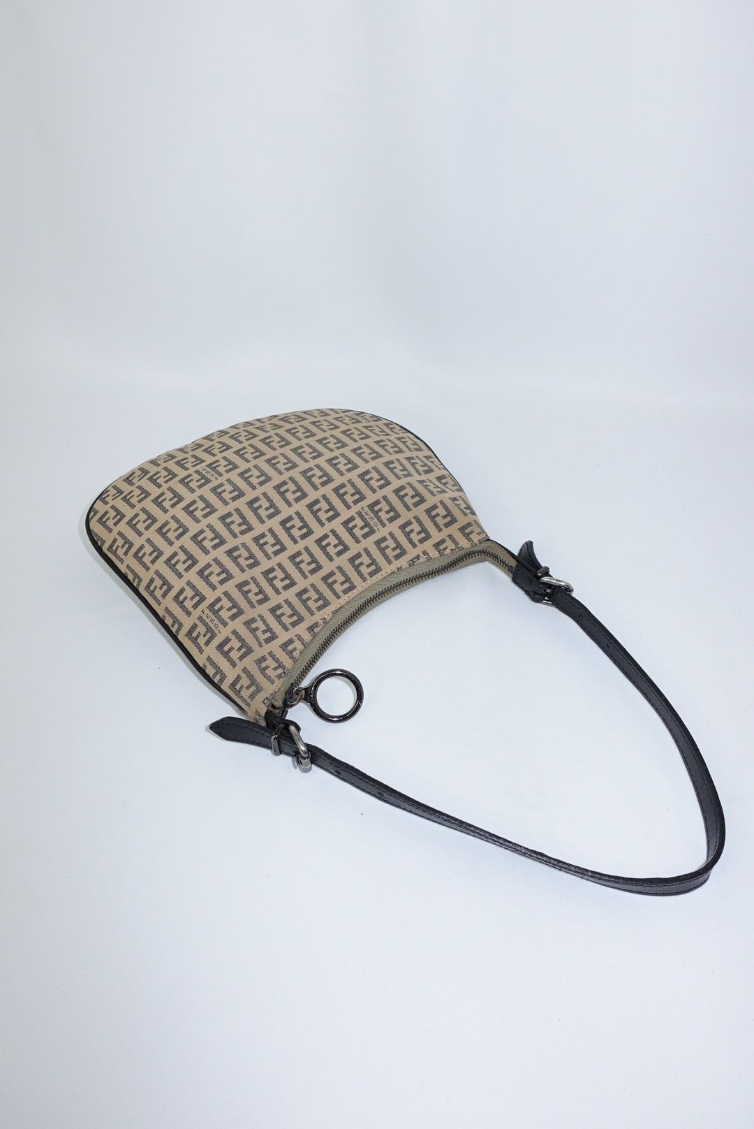 Fendi Light Brown Vintage Oyster Vintage Bag with FF Zucchini Canvas
