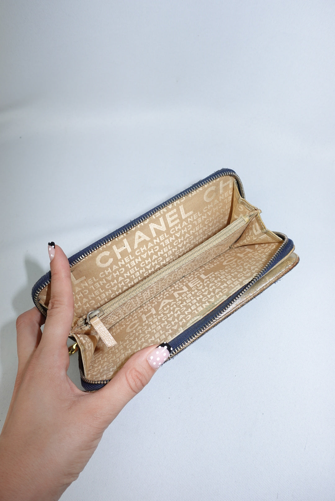 Re-Worked Chanel Vintage Denim CC Embroidered Interlocking Logo W.O.C.