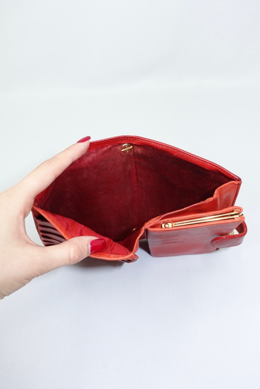 015. Re-Worked Chanel Red Bifold Vintage W.O.C