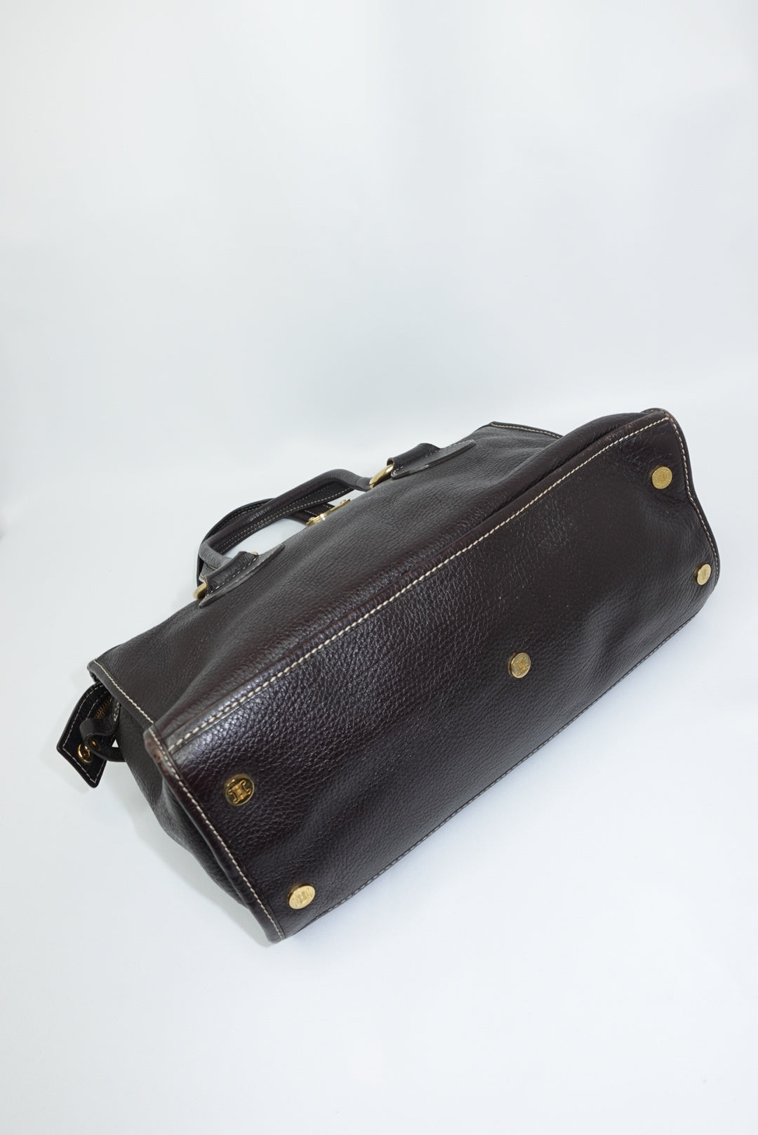 Cèline Vintage Dark Brown Leather Shoulder Bag
