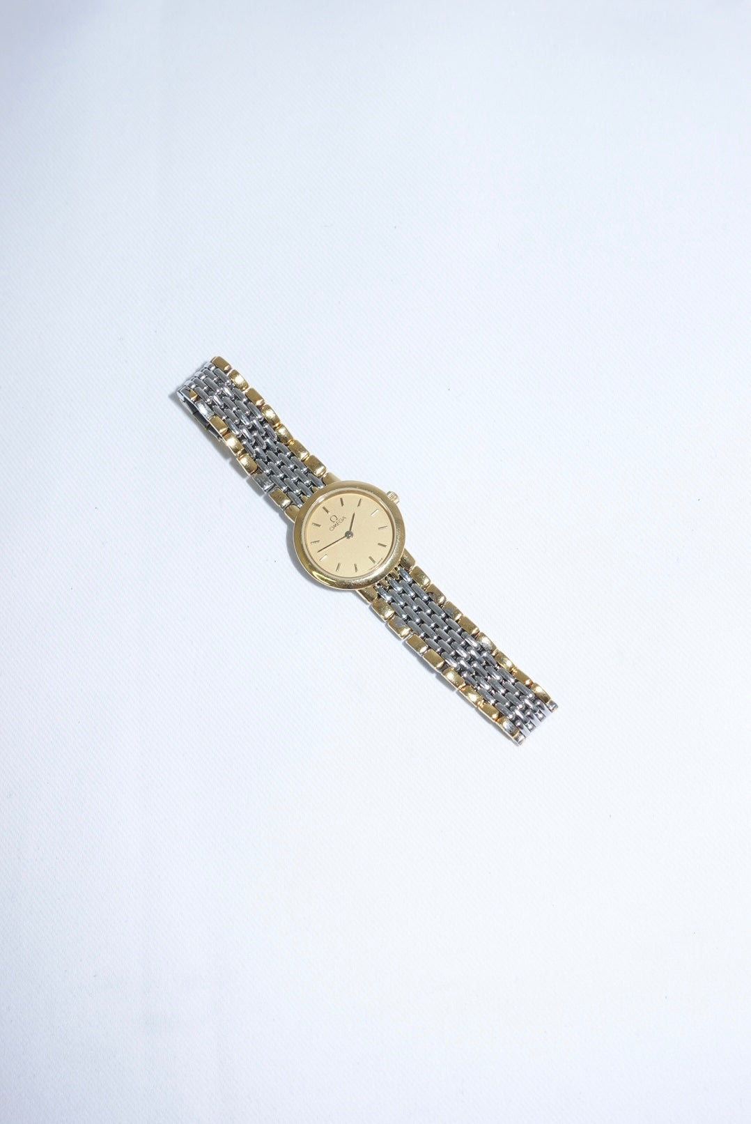 Omega Round Small De Ville Vintage Gold and Silver Watch