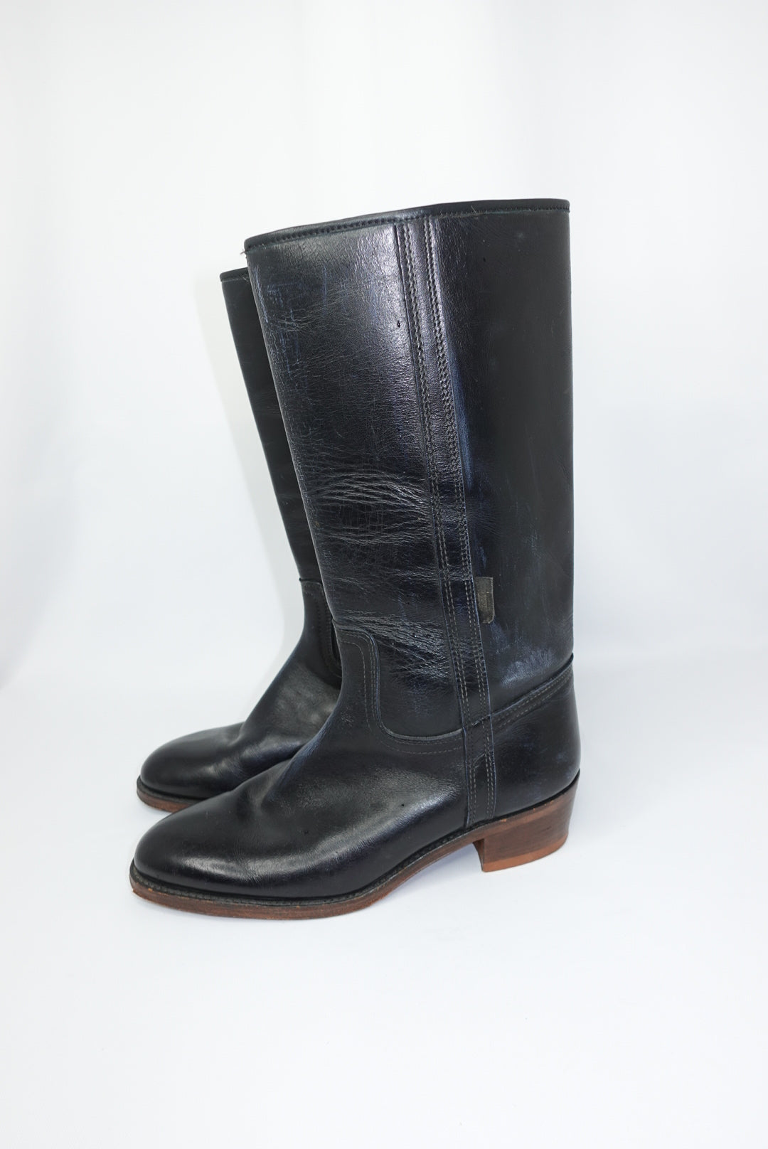 Vintage Mid Calf Black Boots 42