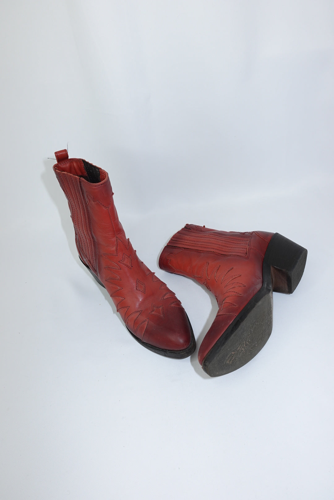 Red Western Ankle Boots 37