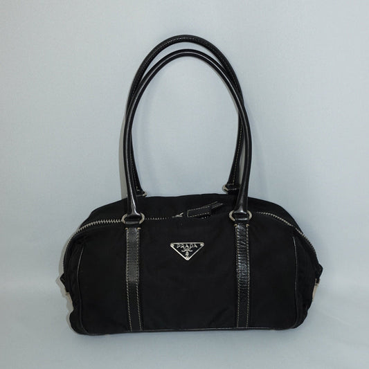 Vintage Prada Nylon Black Shoulder Bag Y2K
