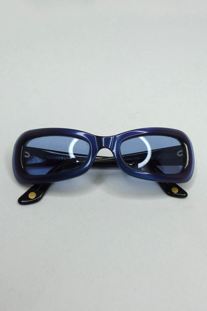 137. Chanel 2000s Gradient Blue Navy Sunglasses