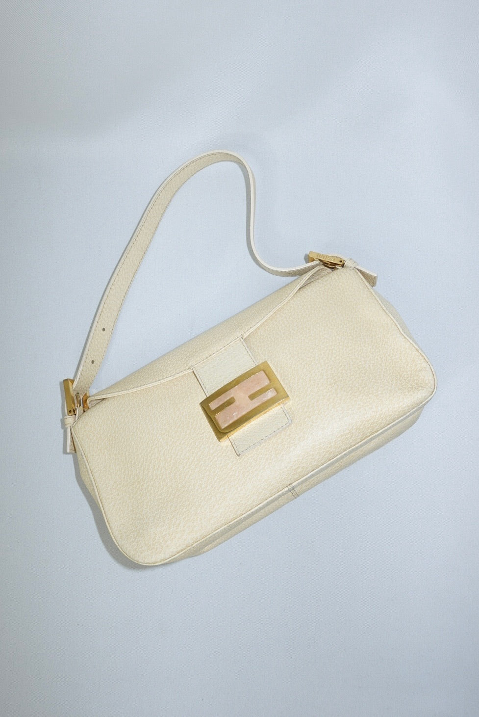 Fendi Butter Yellow Leather Vintage Baguette