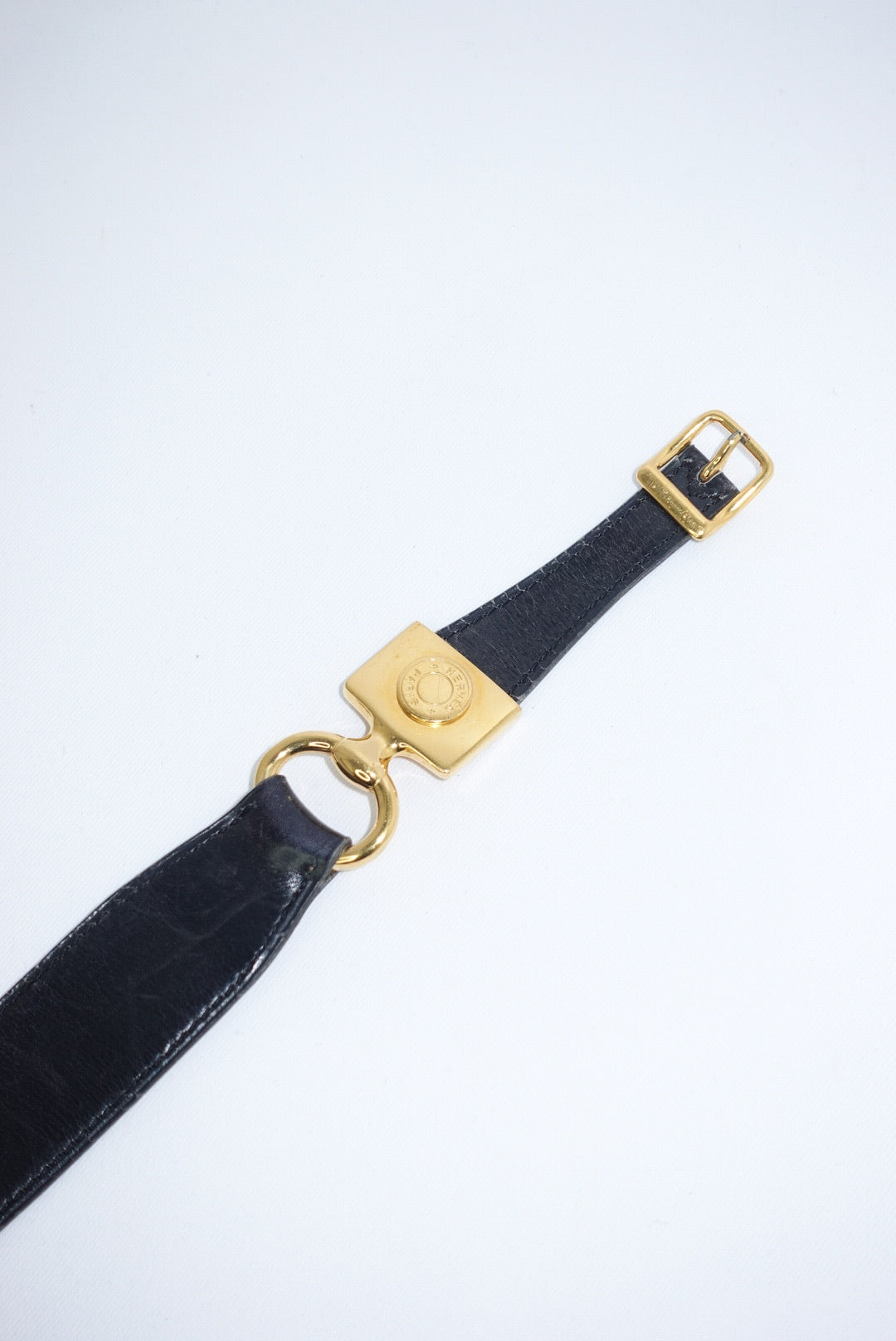 Hermès Black Leather Vintage Belt