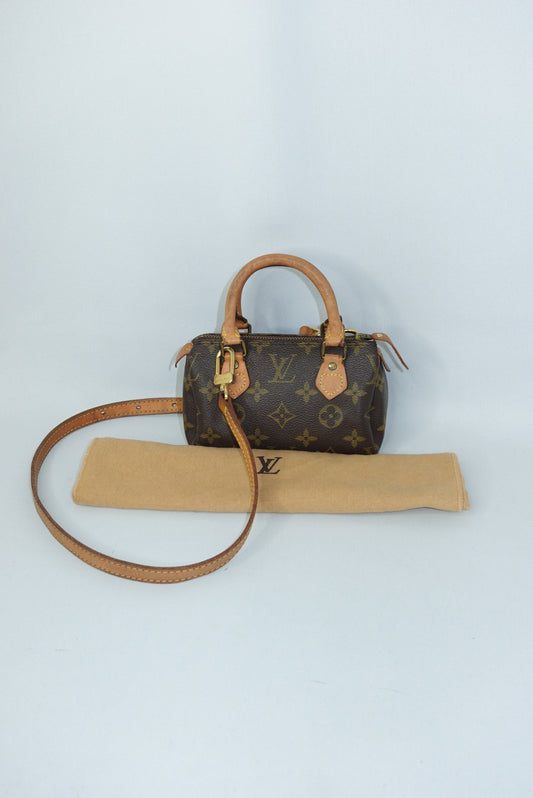 Louis Vuitton Nano Speedy Monogram Canvas Bag – Gold Hardware