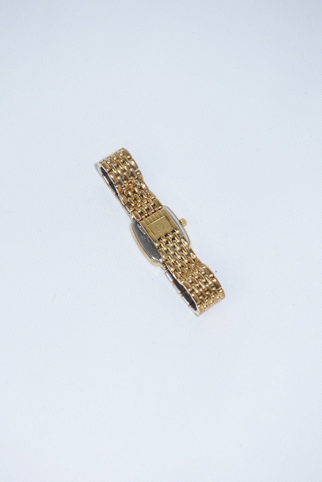 091. Omega Rectangular Small De Ville Gold Watch