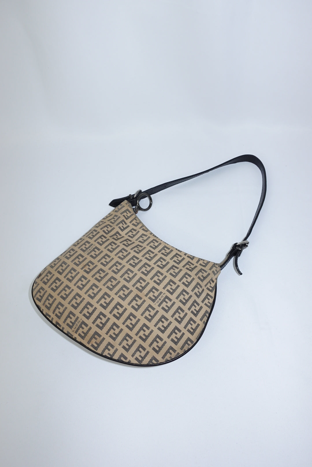 Fendi Light Brown Vintage Oyster Vintage Bag with FF Zucchini Canvas