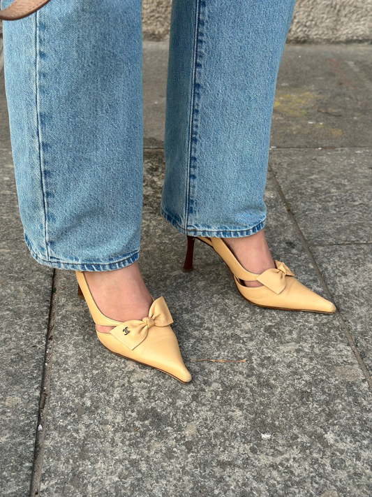 Chanel Vintage Slingback Shoes 38