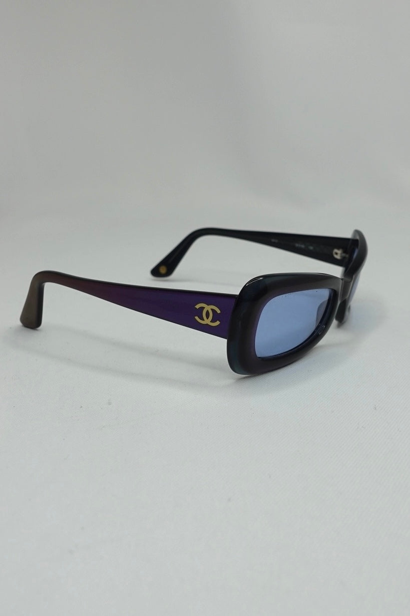 137. Chanel 2000s Gradient Blue Navy Sunglasses