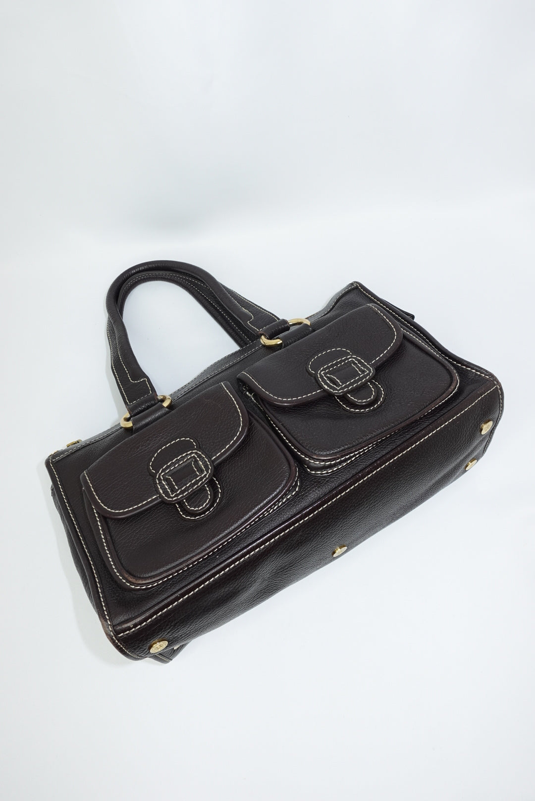 Cèline Vintage Dark Brown Leather Shoulder Bag