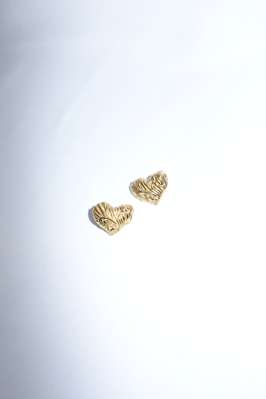 Stainless Steel Striped Heart Big Earrings