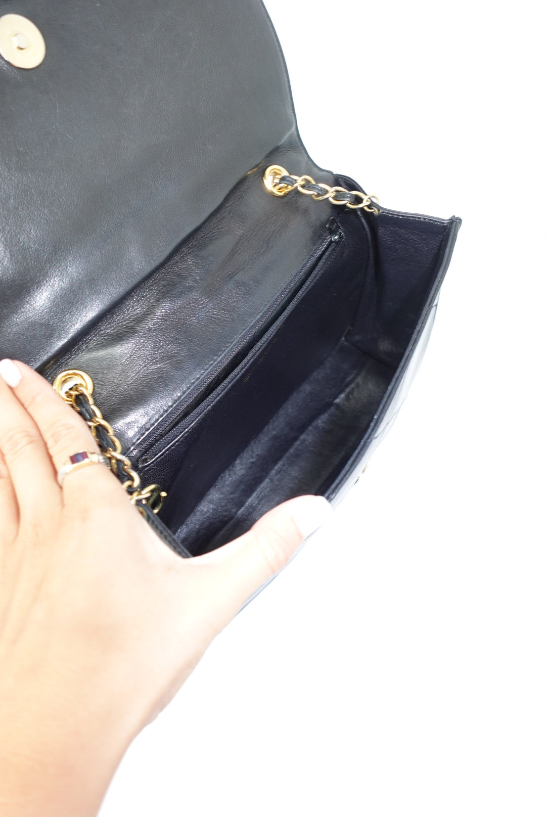 Chanel Vintage Camera Bag CC Logo Black Lambskin