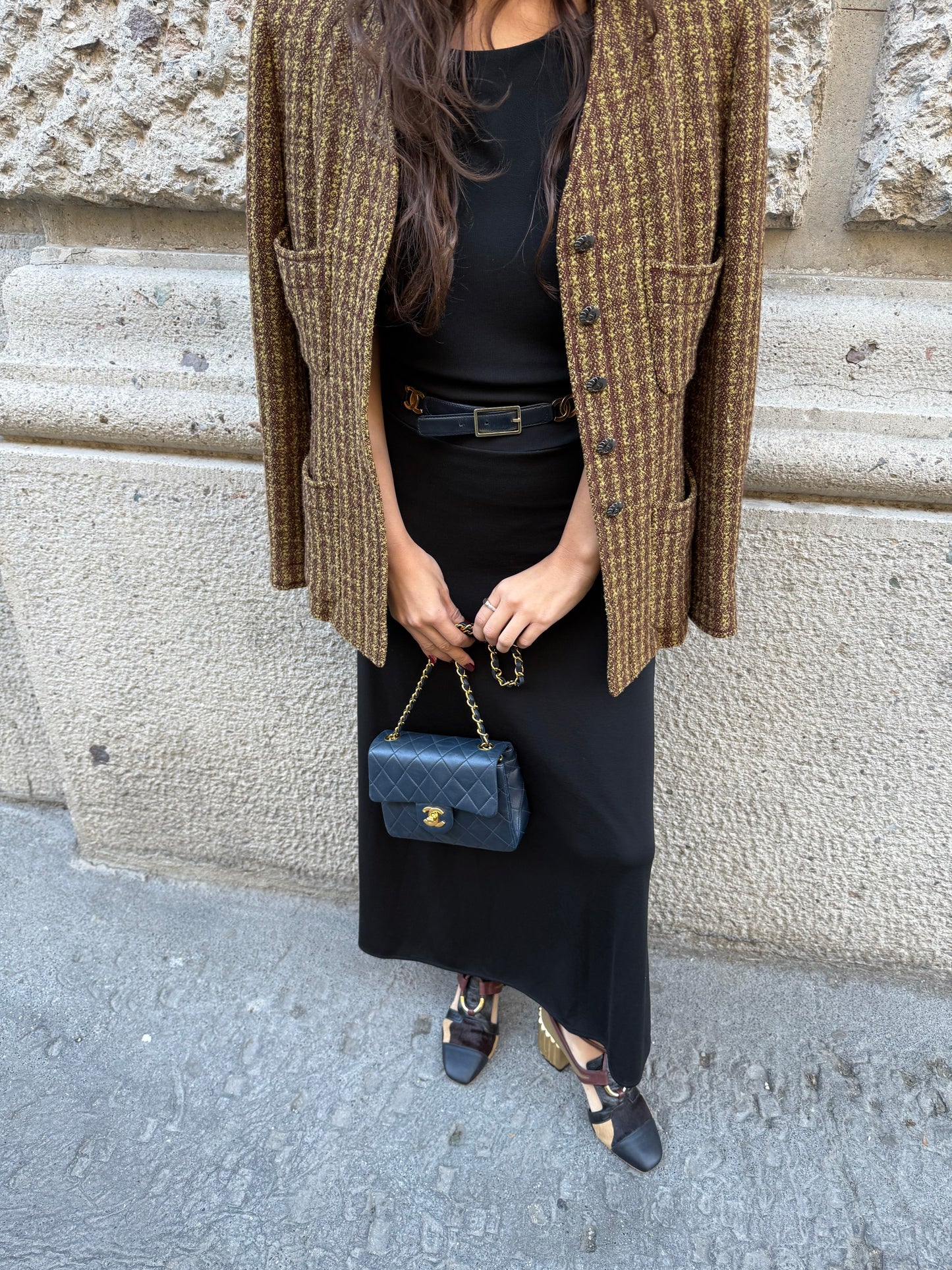 Chanel Timeless Mini Square Quilted Lambskin Navy