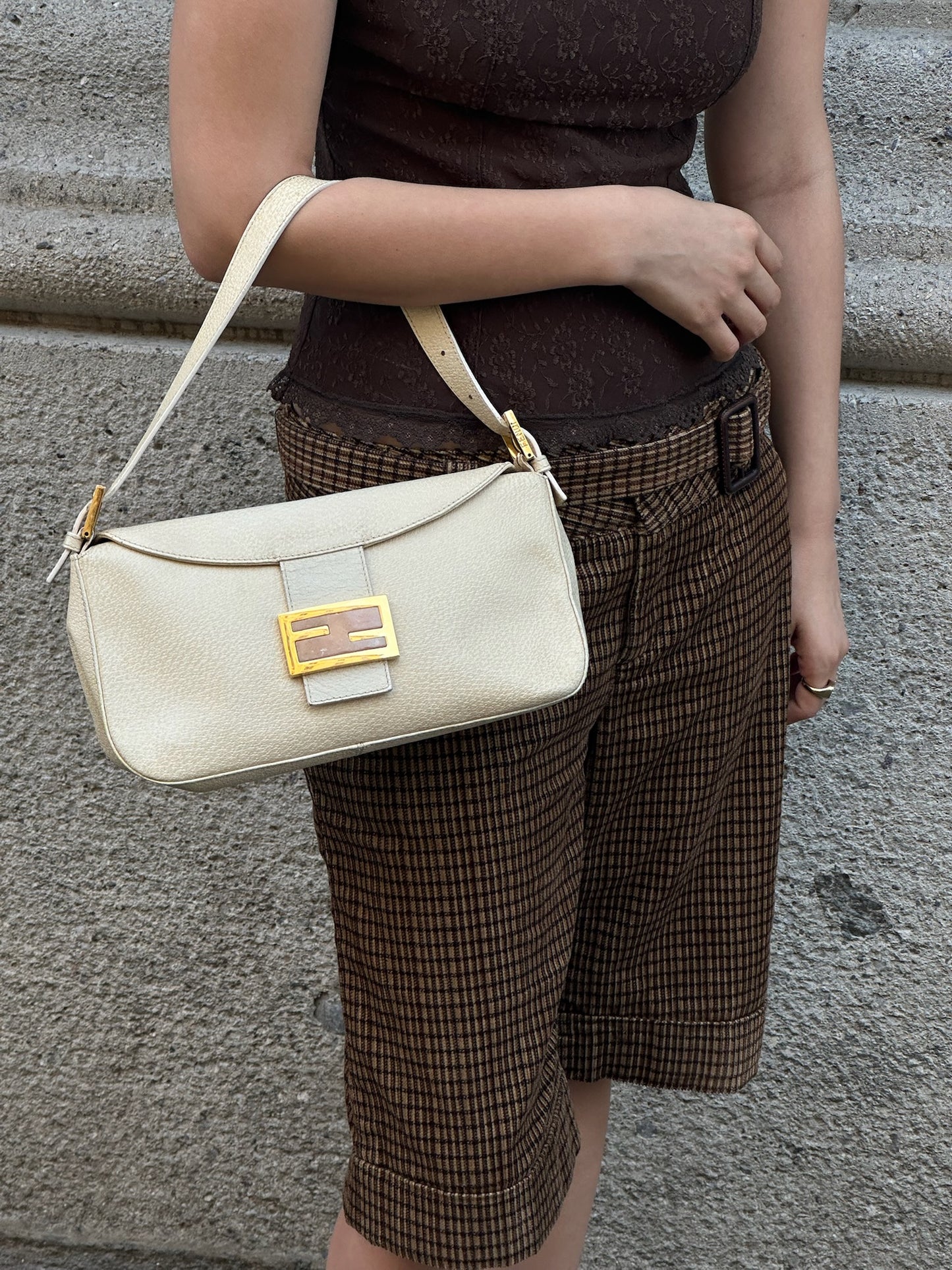 Fendi Butter Yellow Leather Vintage Baguette