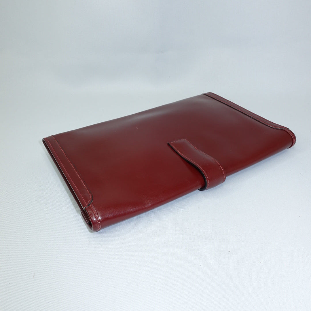 Pochette Hermès in pelle bordeaux