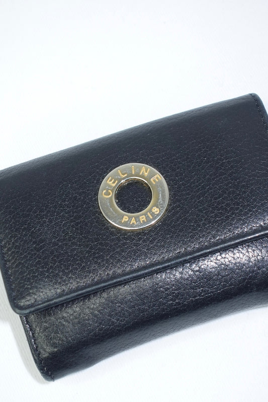 Celine Black Leather Vintage Wallet