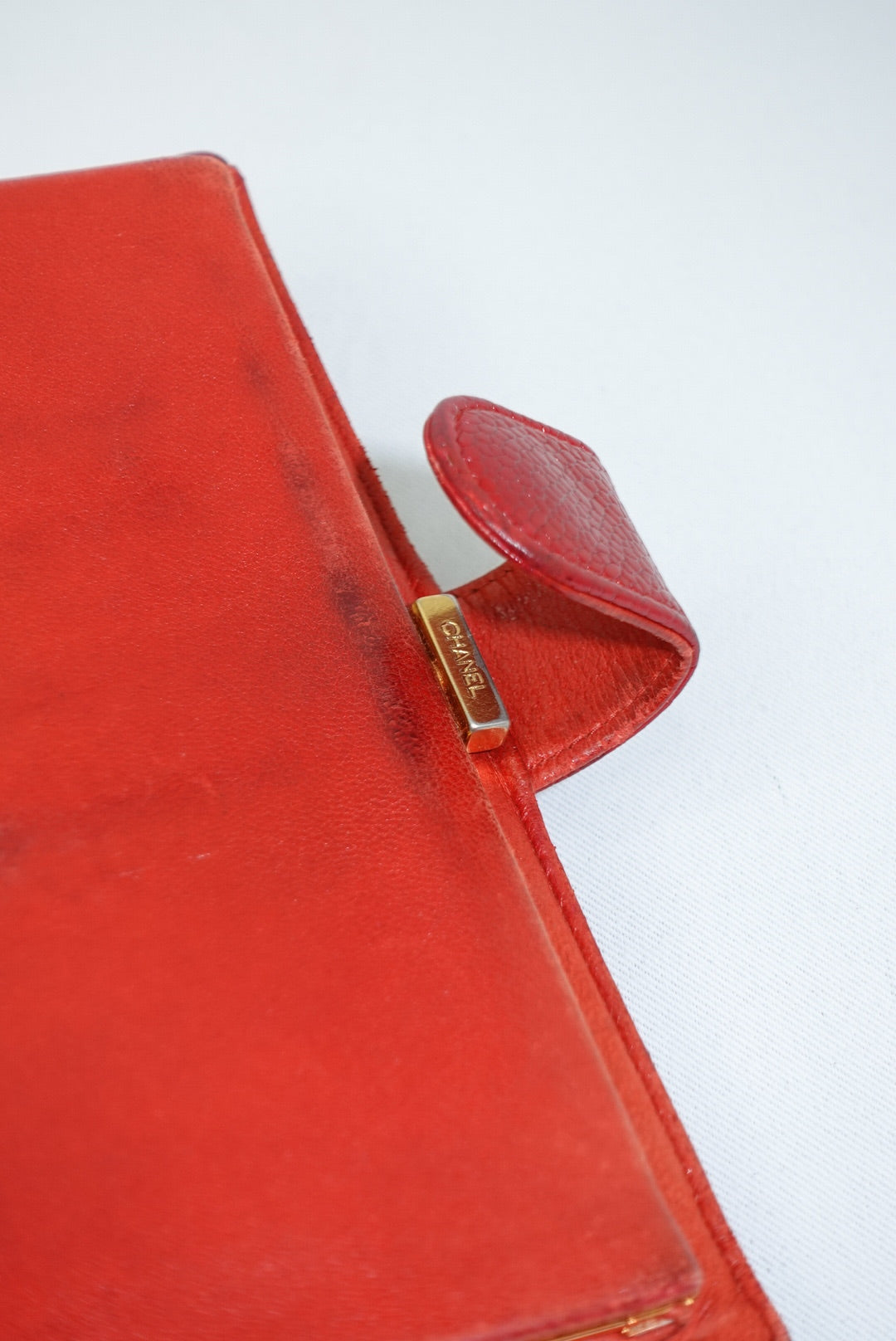 015. Re-Worked Chanel Red Bifold Vintage W.O.C