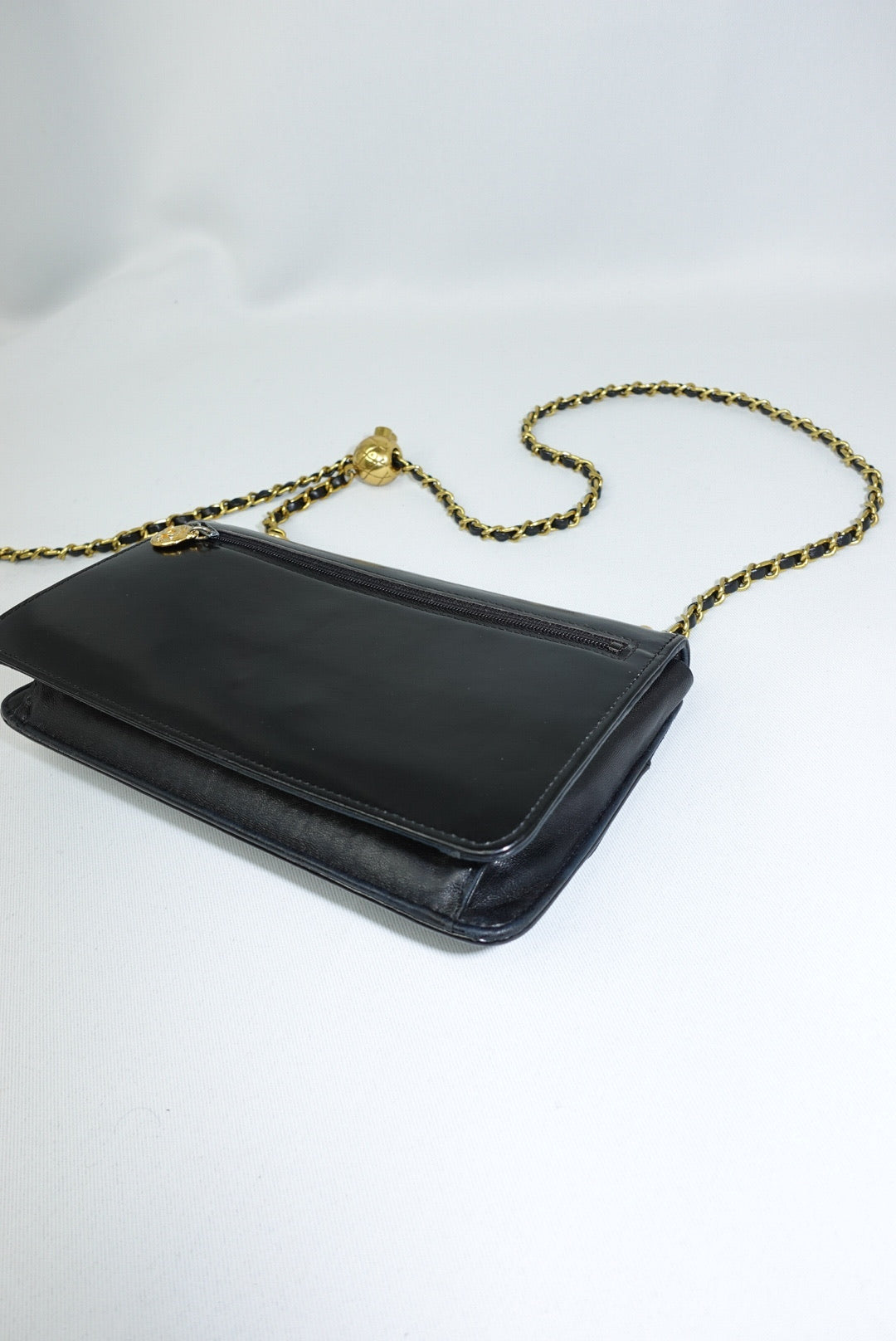 011. Re-Worked Chanel CC Flap Vintage W.O.C Black Patent
